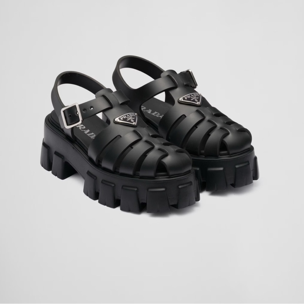 Prada black  rubber sandals